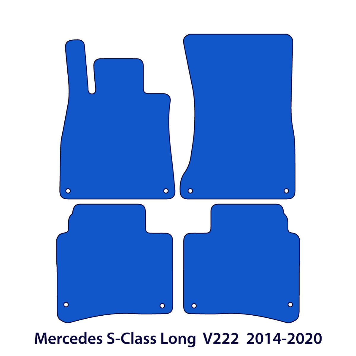 Mercedes S-Klasse Lang Velours Fußmatten 2013-2020 – V222 – Schwarz