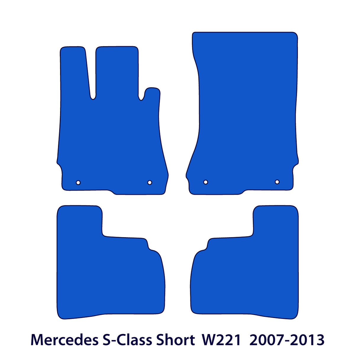Mercedes S-Klasse Kurz Velours Fußmatten 2005-2013 – W221 – Schwarz Exklusiv