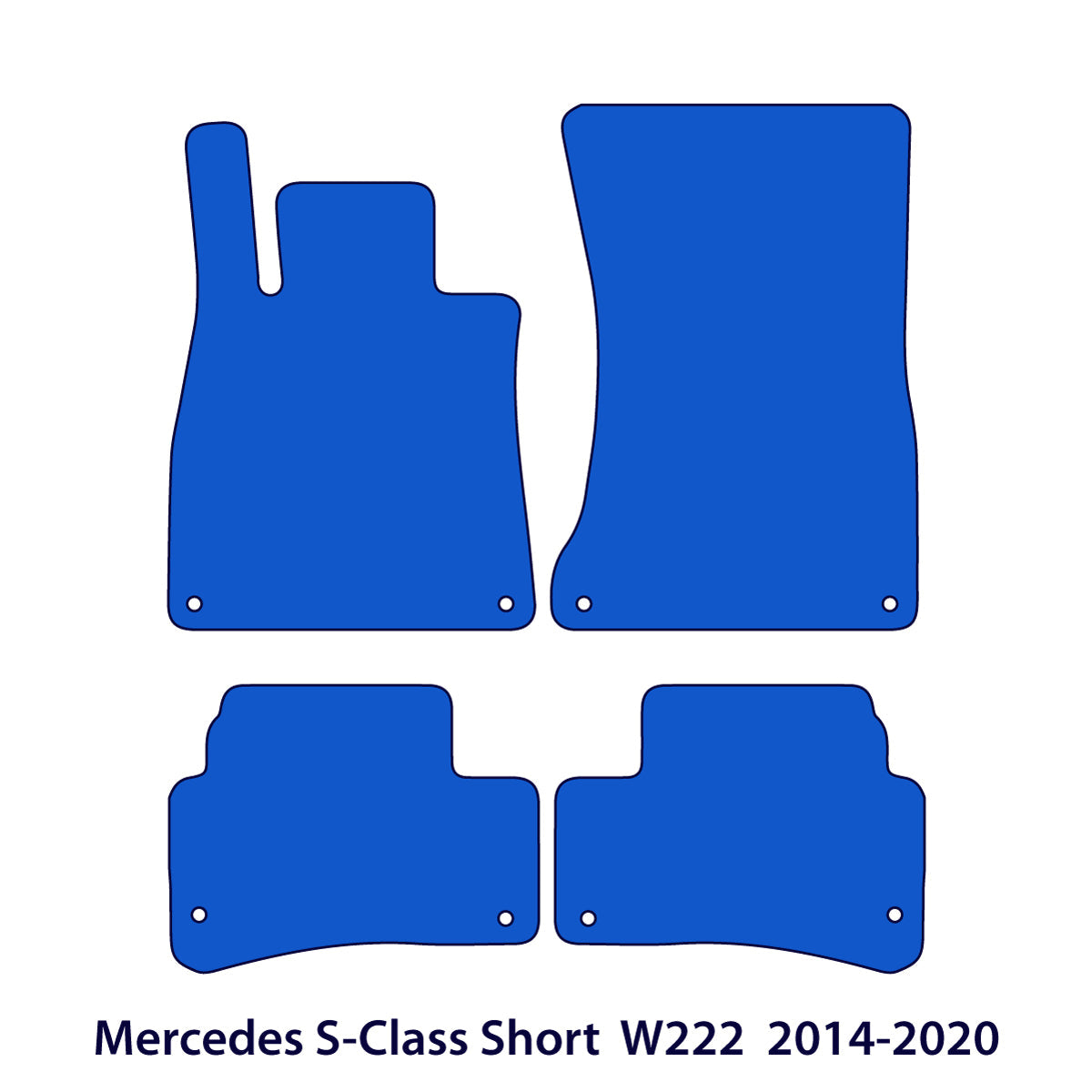 Mercedes S-Klasse Kurz Velours Fußmatten 2013-2020 – W222 – Schwarz