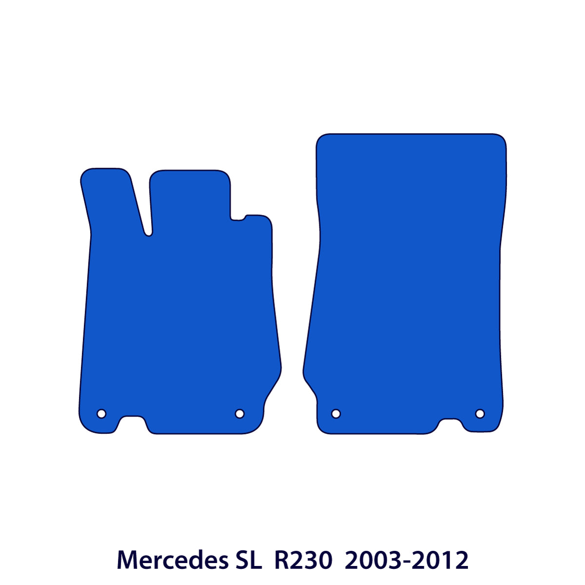 Mercedes SL Velours Fußmatten 2001-2011 – R230 – Exklusiv Schwarz