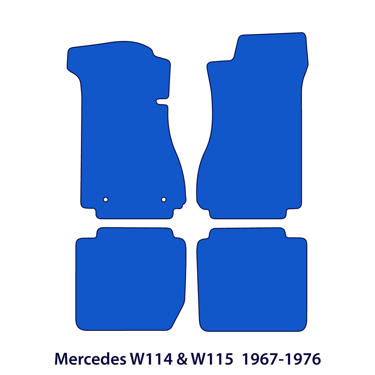 Mercedes W114 & W115 Velours Fußmatten 1968-1976 – Schwarz