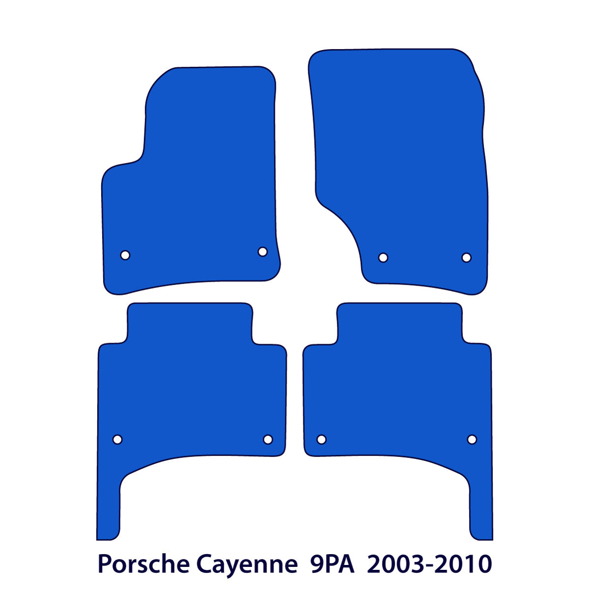 Dywaniki welurowe do Porsche Cayenne 2002-2010 – 9PA – Czarne Exclusive