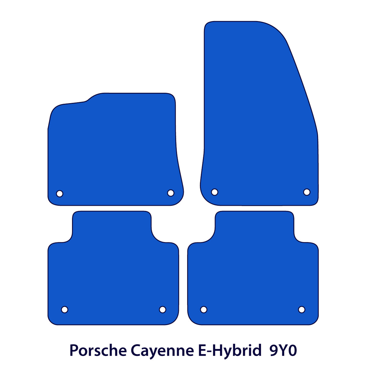 Dywaniki welurowe do Porsche Cayenne E-Hybrid 2019-2025 – 9Y0 i 9Y3 – Czarne Exclusive