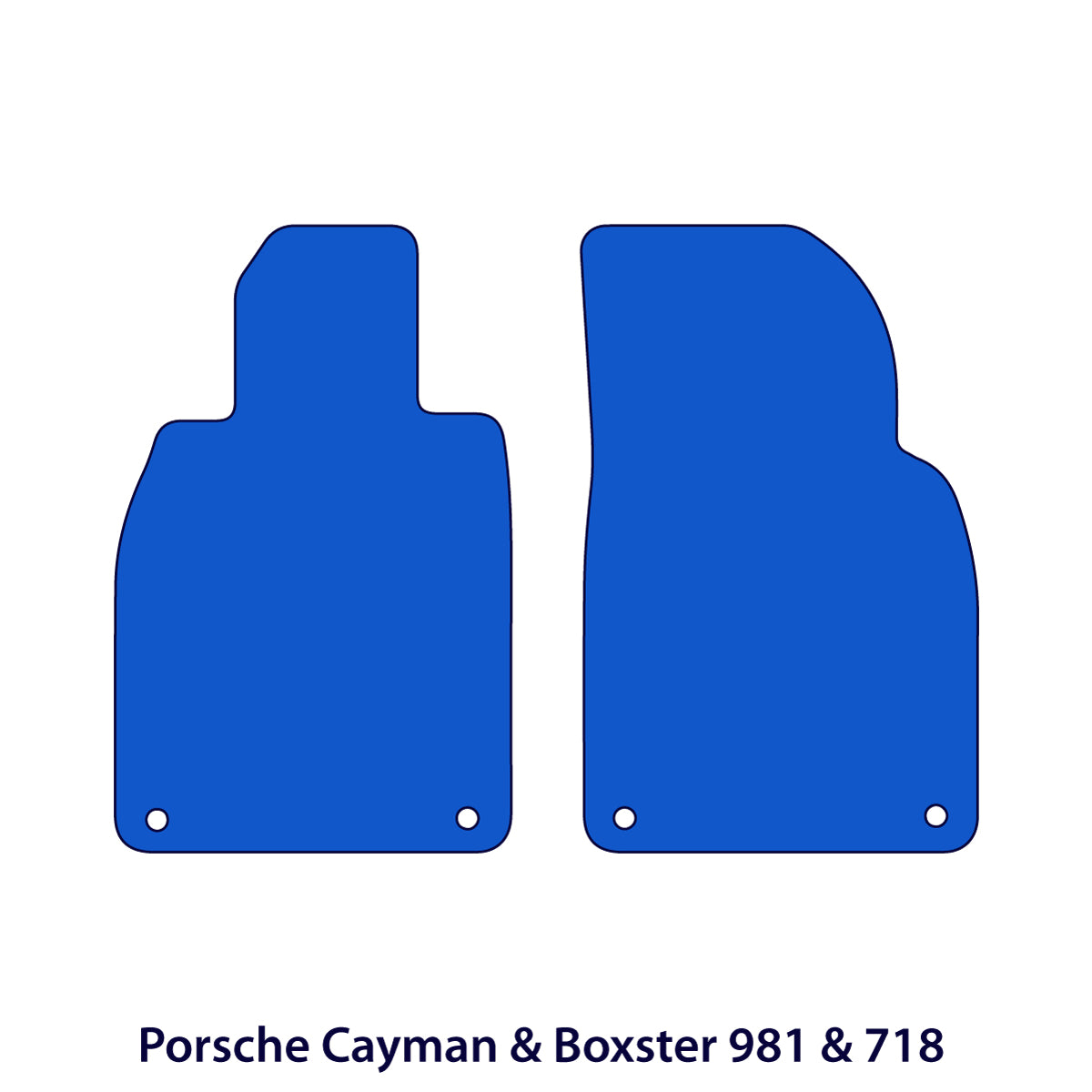 Porsche Boxster Cayman & Spyder Velours Fußmatten 2013-2026 – 981 & 718 – Schwarz Exklusiv