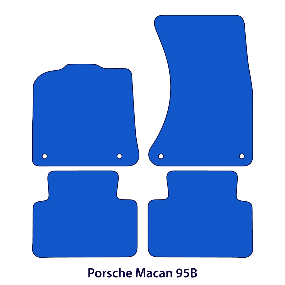 Dywaniki welurowe do Porsche Macan benzynowy 2014-2026 – 95B – Czarne