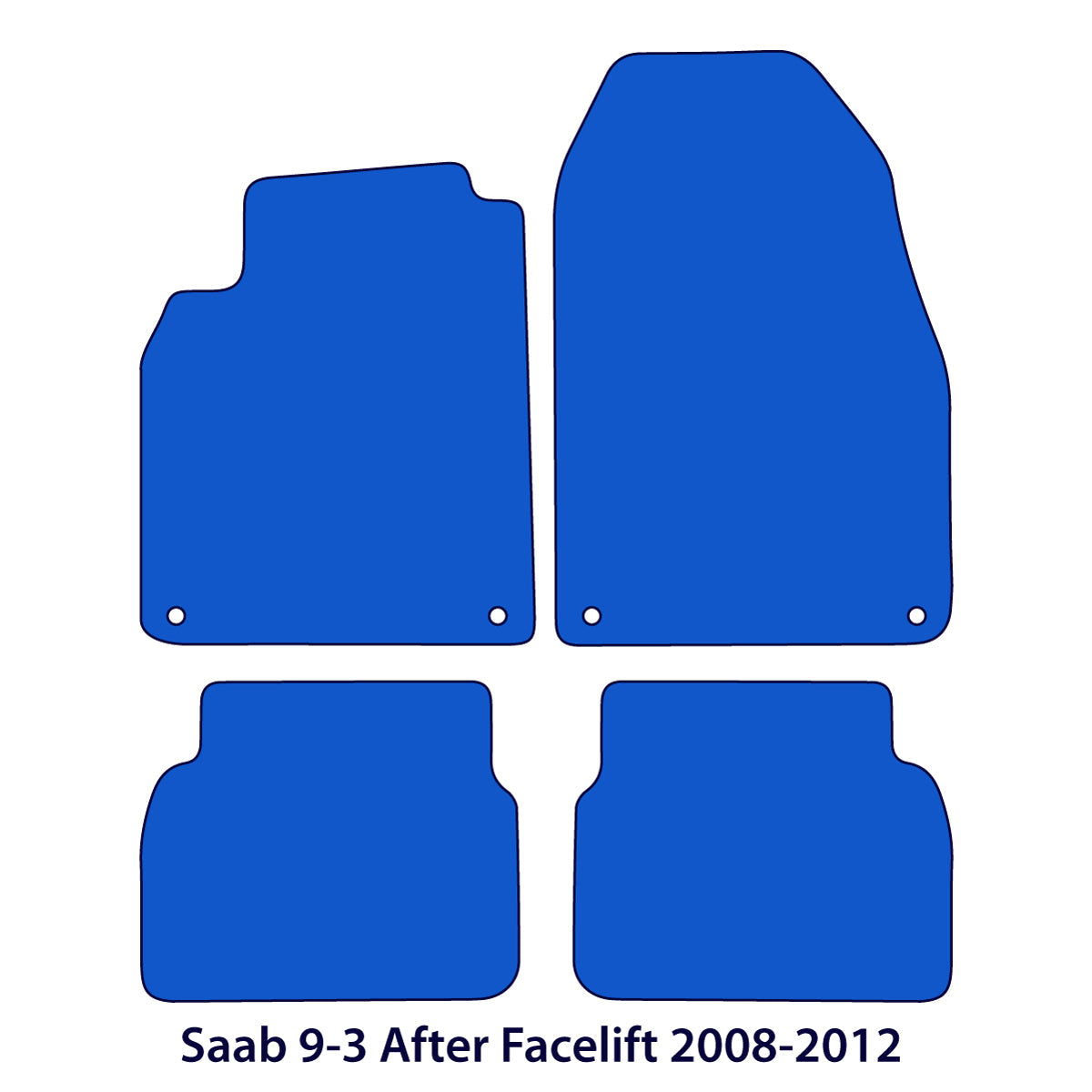 Saab 9-3 Velours Fußmatten 2008-2012 – Limousine & Kombi – Schwarz