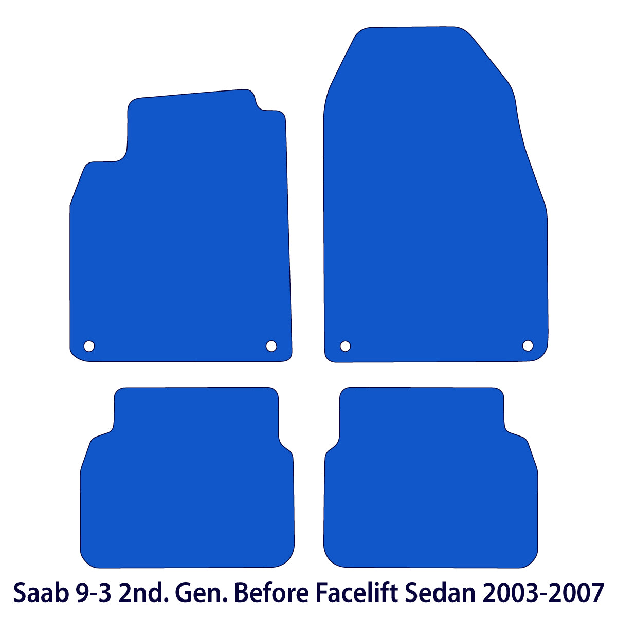 Saab 9-3 Velours Fußmatten 2002-2007 – Limousine & Kombi – Schwarz