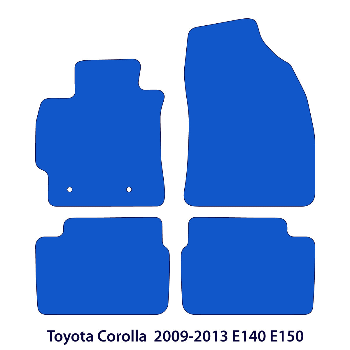 Toyota Corolla E140/E150 Velour Floor Mats 2007–2013 – Sedan – Black – product view 2