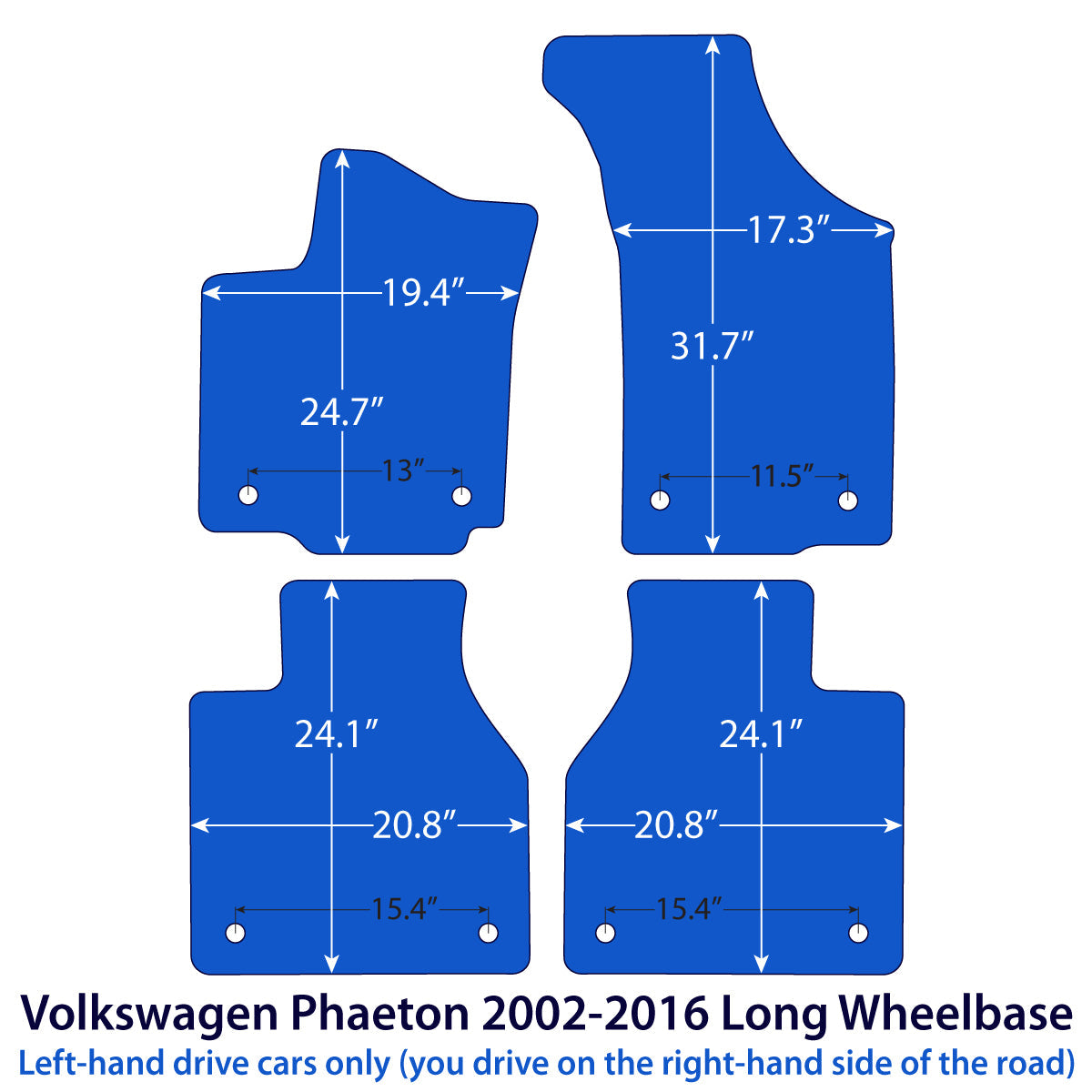Volkswagen Phaeton Velour Floor Mats 2002-2016 – Long Wheelbase – Beige
