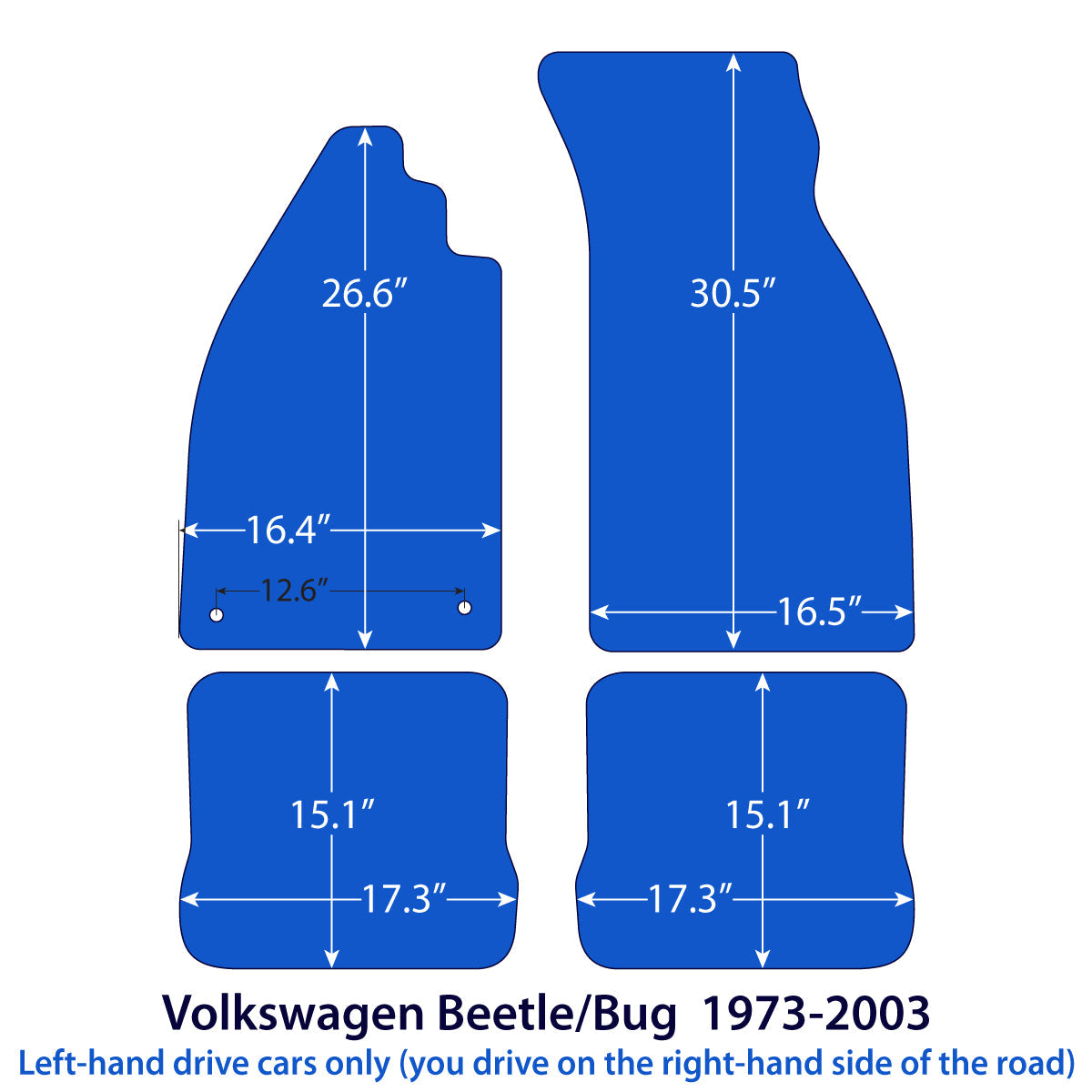 Volkswagen Käfer Velours Fußmatten 1973-2003 – Beige