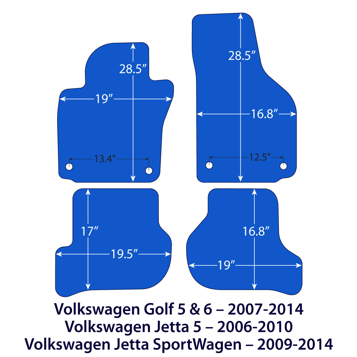 Volkswagen Golf 5 & 6, Jetta 5 und Jetta SportWagen Velours Fußmatten – Beige