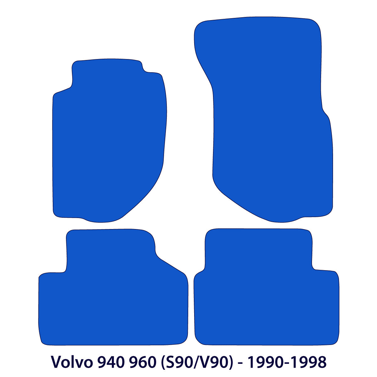 Volvo 940 960 (S90/V90) Velours Fußmatten – 1990-1998 – Schwarz