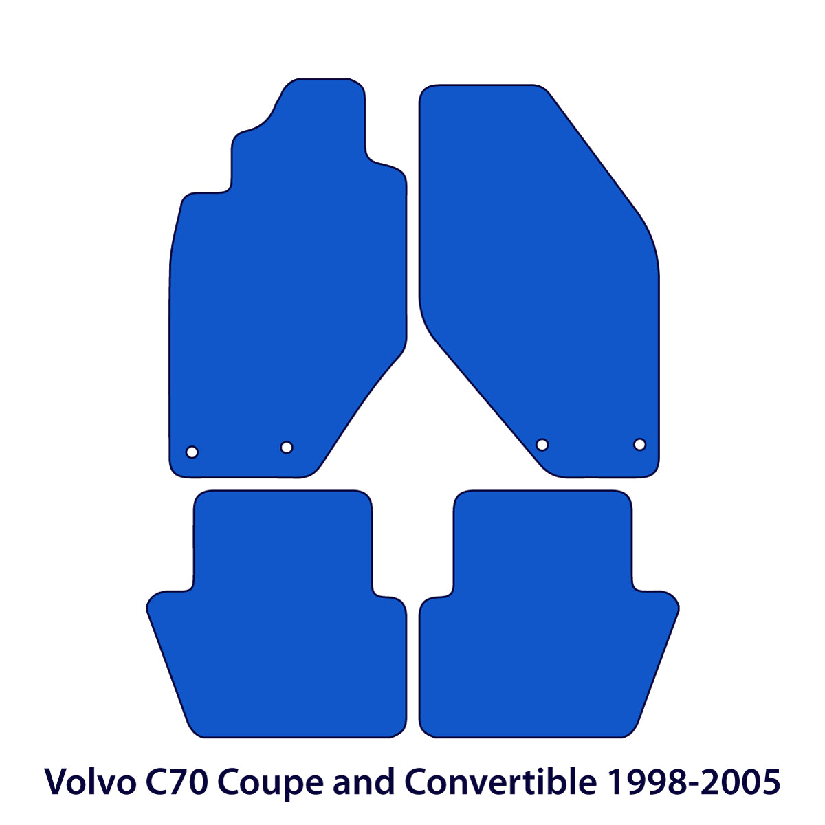 Volvo C70 Coupe & Convertible Velour Floor Mats 1997-2005 – Black