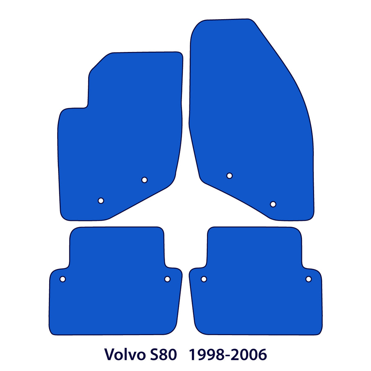 Volvo S80 Velour Floor Mats 1998-2006 – 1st Gen – Flag Logo