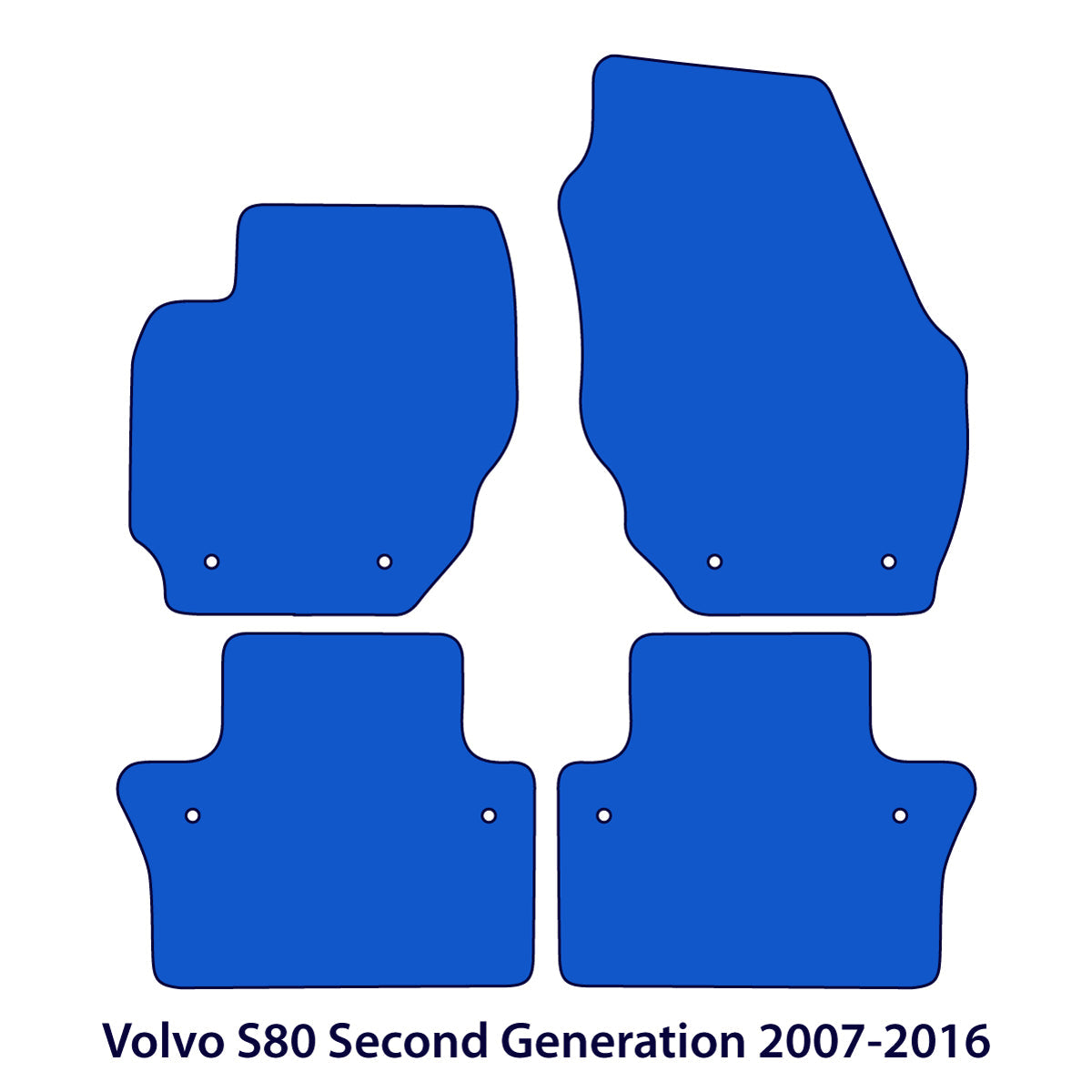 Volvo S80 Velour Floor Mats 2006-2016 – 2nd Generation – Flag Logo