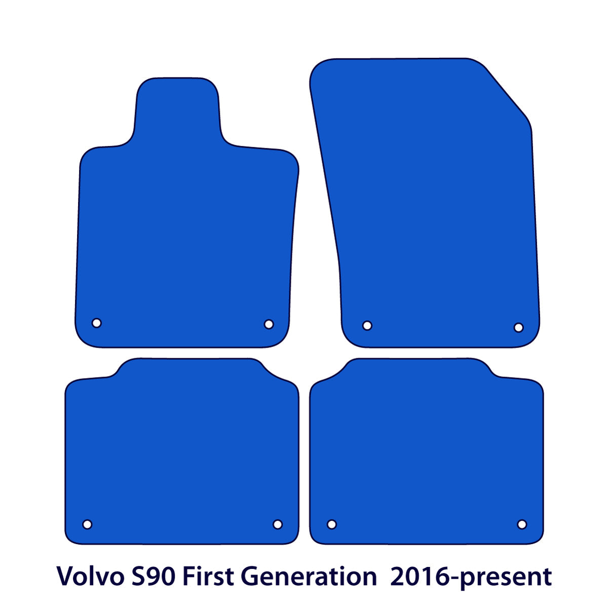 Volvo S90 V90 Velour Floor Mats 2016-2026 – No T8 PHEV – Black Exclusive