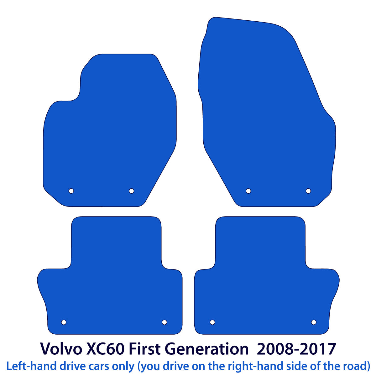 Volvo XC60 Velours Fußmatten – 2008-2017 – Schwarz